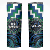 Aotearoa Ngati Ranginui Personalised Skinny Tumbler Maori Iwi Poutama Puhoro Tattoo LT14 Green - Polynesian Pride