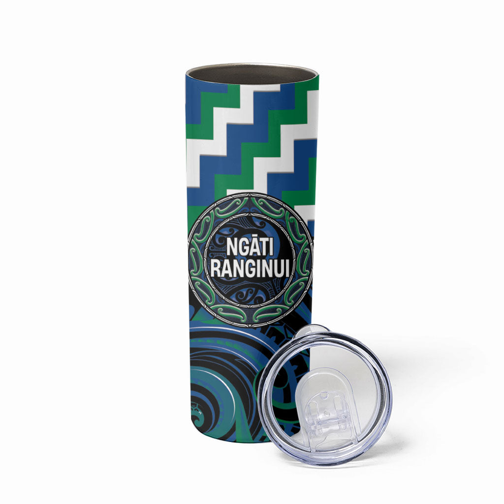 Aotearoa Ngati Ranginui Personalised Skinny Tumbler Maori Iwi Poutama Puhoro Tattoo LT14 - Polynesian Pride