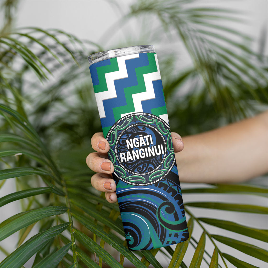 Aotearoa Ngati Ranginui Personalised Skinny Tumbler Maori Iwi Poutama Puhoro Tattoo LT14 - Polynesian Pride