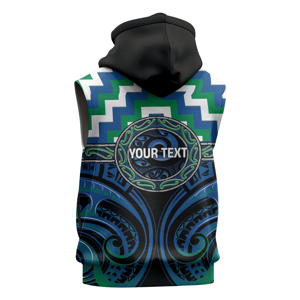 Aotearoa Ngati Ranginui Personalised Sleeveless Zip Hoodie Maori Iwi Poutama Puhoro Tattoo LT14 - Polynesian Pride