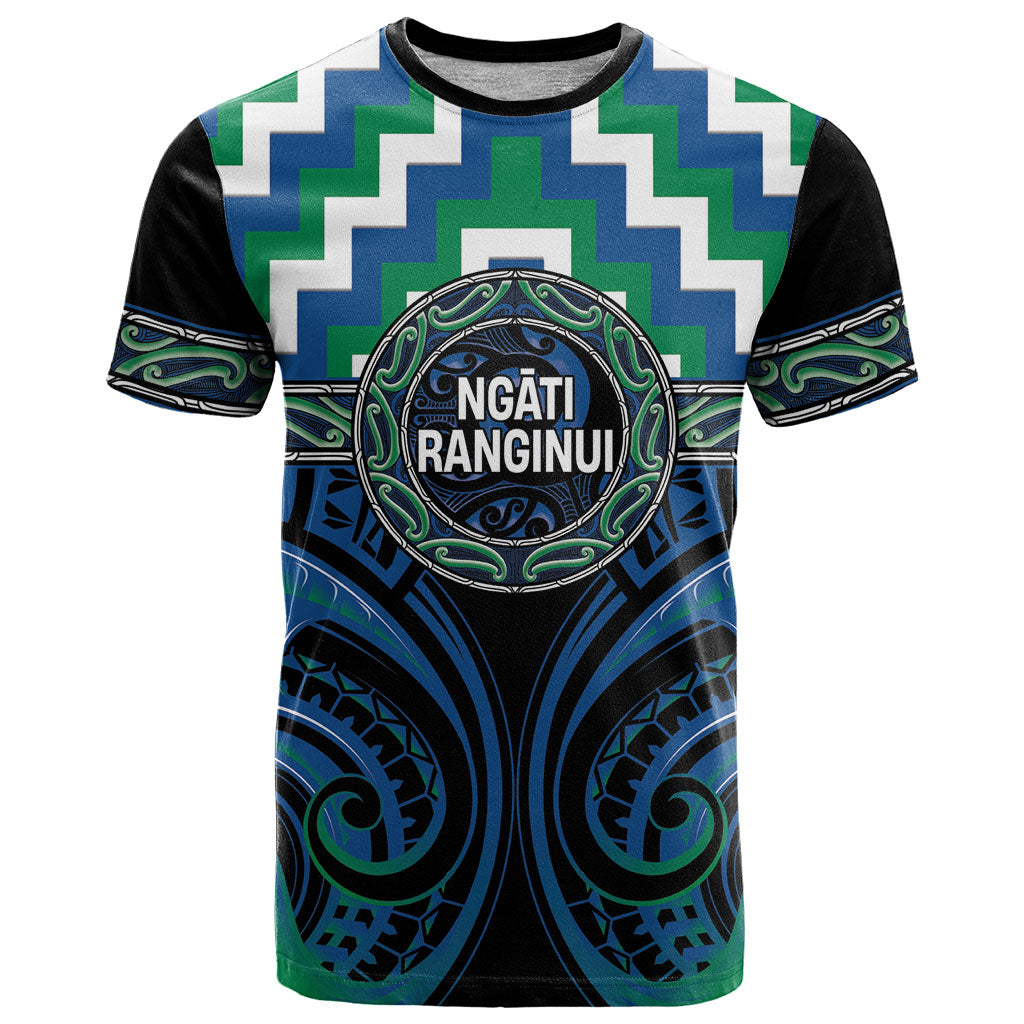 Aotearoa Ngati Ranginui Personalised T Shirt Maori Iwi Poutama Puhoro Tattoo LT14 Green - Polynesian Pride