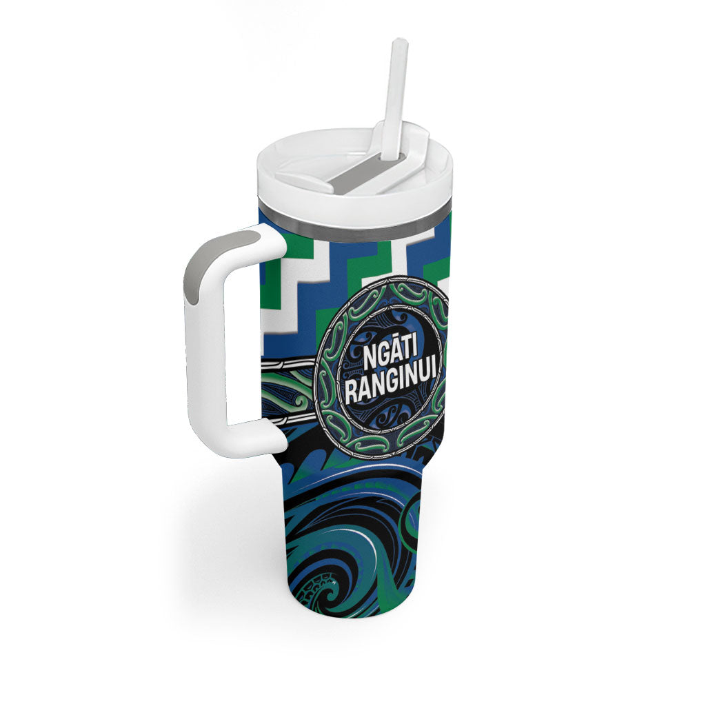 Aotearoa Ngati Ranginui Personalised Tumbler With Handle Maori Iwi Poutama Puhoro Tattoo LT14 - Polynesian Pride