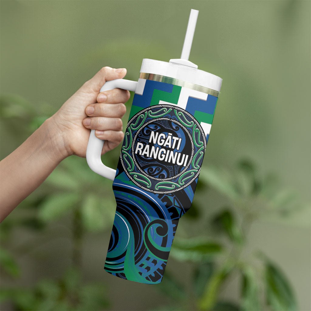 Aotearoa Ngati Ranginui Personalised Tumbler With Handle Maori Iwi Poutama Puhoro Tattoo LT14 - Polynesian Pride