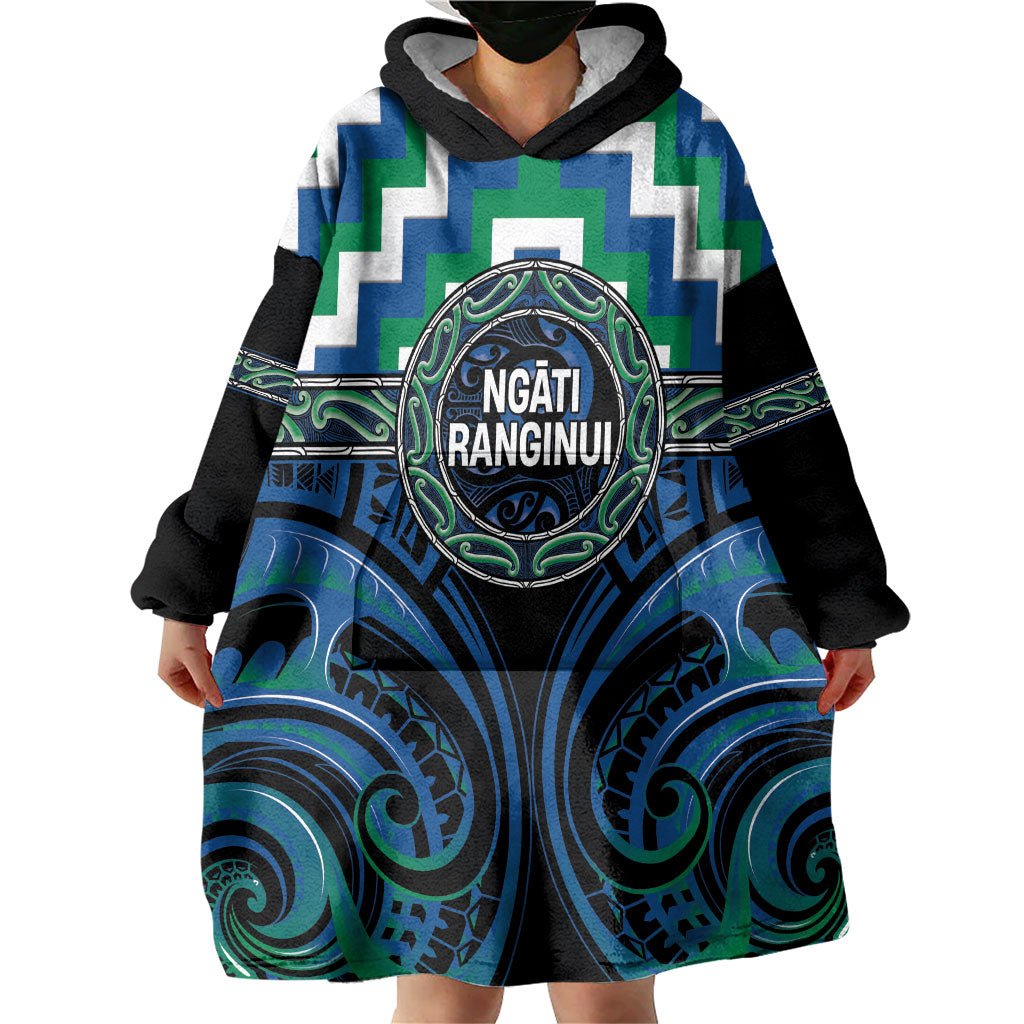 Aotearoa Ngati Ranginui Personalised Wearable Blanket Hoodie Maori Iwi Poutama Puhoro Tattoo LT14 - Polynesian Pride