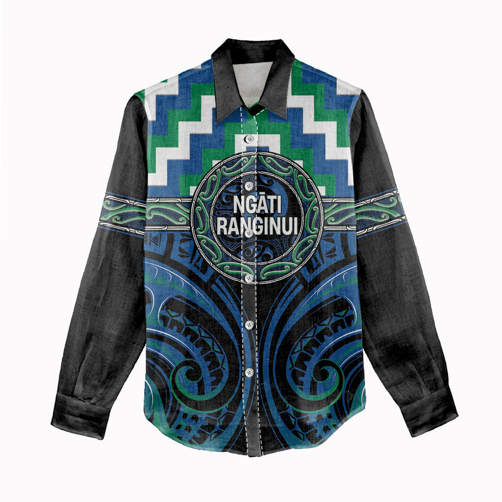 Aotearoa Ngati Ranginui Personalised Women Casual Shirt Maori Iwi Poutama Puhoro Tattoo LT14 - Polynesian Pride