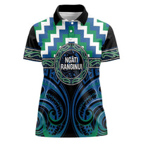 Aotearoa Ngati Ranginui Personalised Women Polo Shirt Maori Iwi Poutama Puhoro Tattoo LT14 Female Green - Polynesian Pride