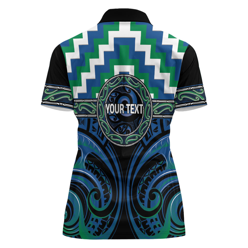 Aotearoa Ngati Ranginui Personalised Women Polo Shirt Maori Iwi Poutama Puhoro Tattoo LT14 - Polynesian Pride