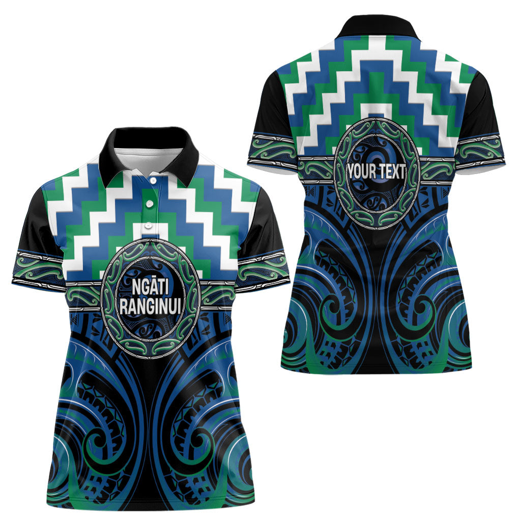 Aotearoa Ngati Ranginui Personalised Women Polo Shirt Maori Iwi Poutama Puhoro Tattoo LT14 - Polynesian Pride