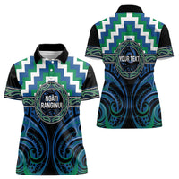 Aotearoa Ngati Ranginui Personalised Women Polo Shirt Maori Iwi Poutama Puhoro Tattoo LT14 - Polynesian Pride