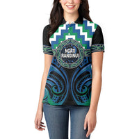 Aotearoa Ngati Ranginui Personalised Women Polo Shirt Maori Iwi Poutama Puhoro Tattoo LT14 - Polynesian Pride