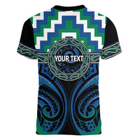 Aotearoa Ngati Ranginui Personalised Women V-Neck T-Shirt Maori Iwi Poutama Puhoro Tattoo LT14 - Polynesian Pride