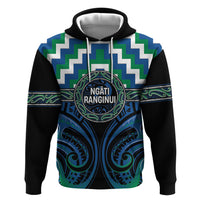 Aotearoa Ngati Ranginui Personalised Zip Hoodie Maori Iwi Poutama Puhoro Tattoo LT14 Pullover Hoodie Green - Polynesian Pride