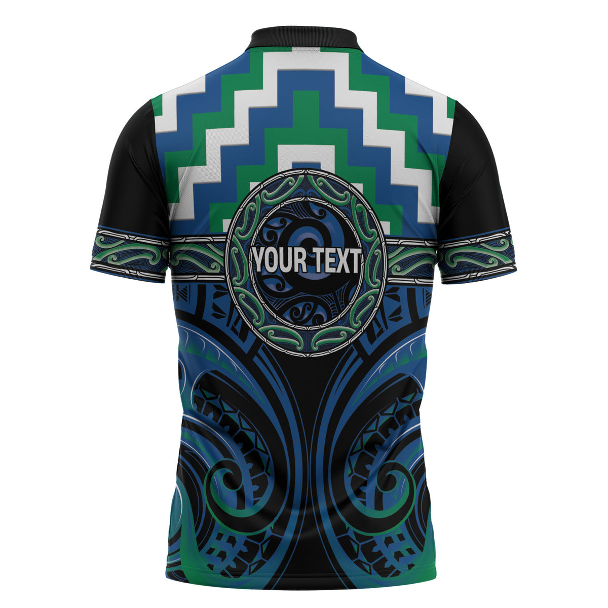 Aotearoa Ngati Ranginui Personalised Zipper Polo Shirt Maori Iwi Poutama Puhoro Tattoo LT14 - Polynesian Pride