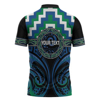 Aotearoa Ngati Ranginui Personalised Zipper Polo Shirt Maori Iwi Poutama Puhoro Tattoo LT14 - Polynesian Pride