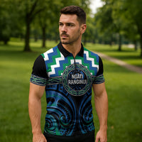 Aotearoa Ngati Ranginui Personalised Zipper Polo Shirt Maori Iwi Poutama Puhoro Tattoo LT14 - Polynesian Pride