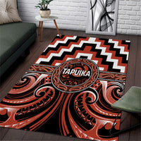 Aotearoa Tapuika Area Rug Maori Iwi Poutama Puhoro Tattoo LT14 Red - Polynesian Pride