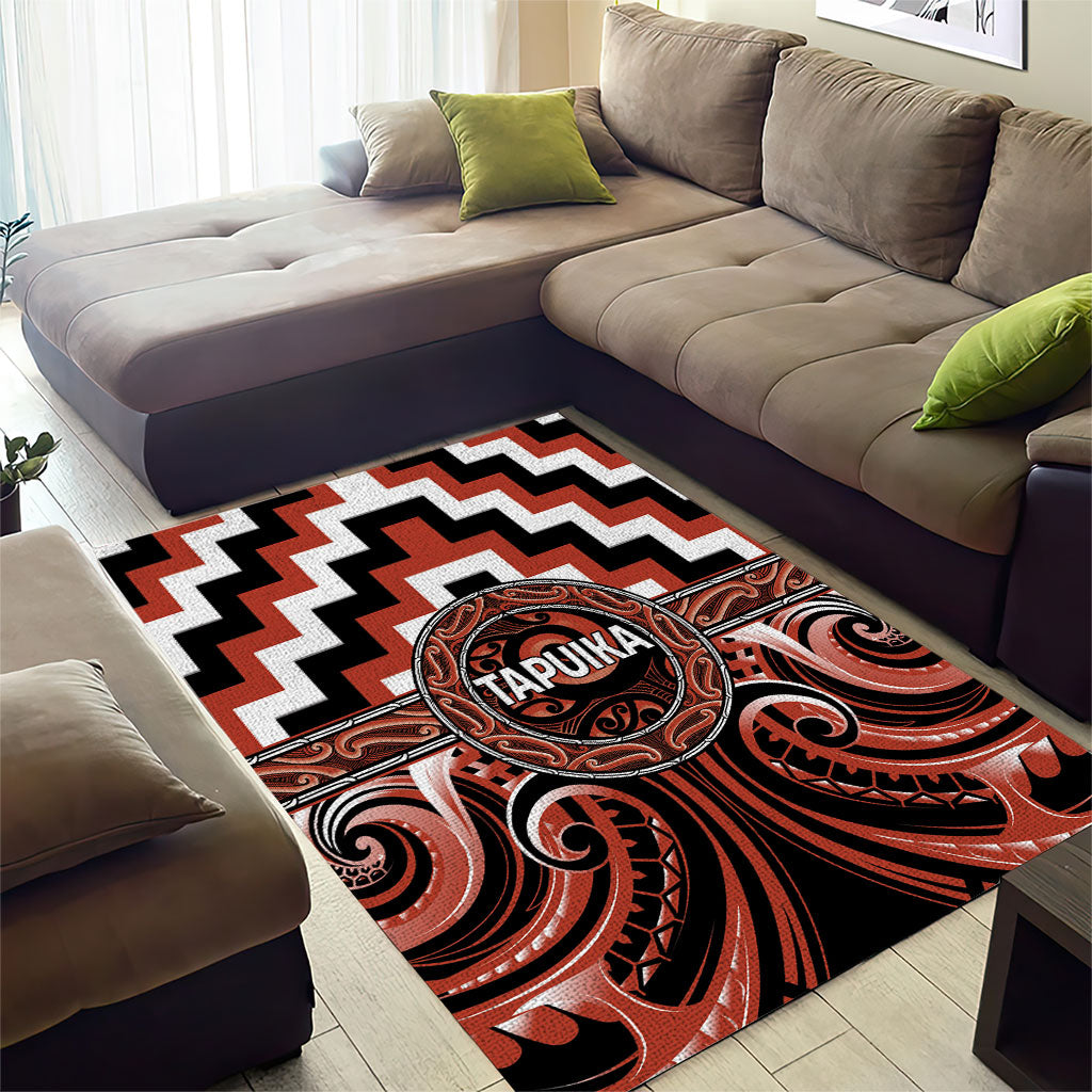 Aotearoa Tapuika Area Rug Maori Iwi Poutama Puhoro Tattoo LT14 - Polynesian Pride