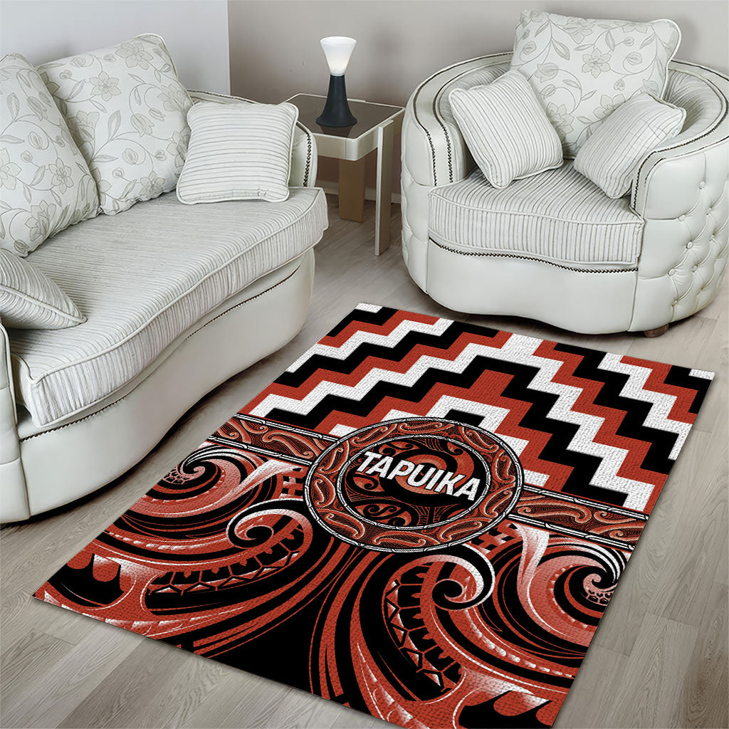 Aotearoa Tapuika Area Rug Maori Iwi Poutama Puhoro Tattoo LT14 - Polynesian Pride