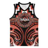 Aotearoa Tapuika Personalised Basketball Jersey Maori Iwi Poutama Puhoro Tattoo LT14 Unisex Red - Polynesian Pride