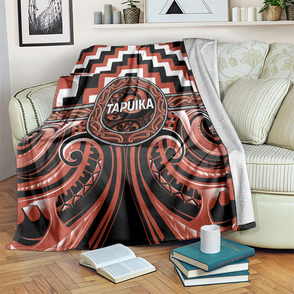 Aotearoa Tapuika Blanket Maori Iwi Poutama Puhoro Tattoo LT14 Red - Polynesian Pride