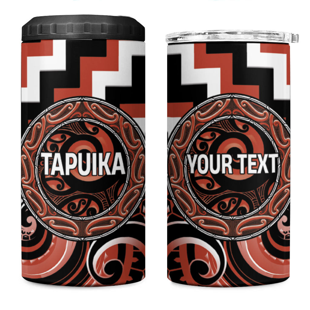 Aotearoa Tapuika Personalised 4 in 1 Can Cooler Tumbler Maori Iwi Poutama Puhoro Tattoo LT14 One Size: 16 oz Red - Polynesian Pride