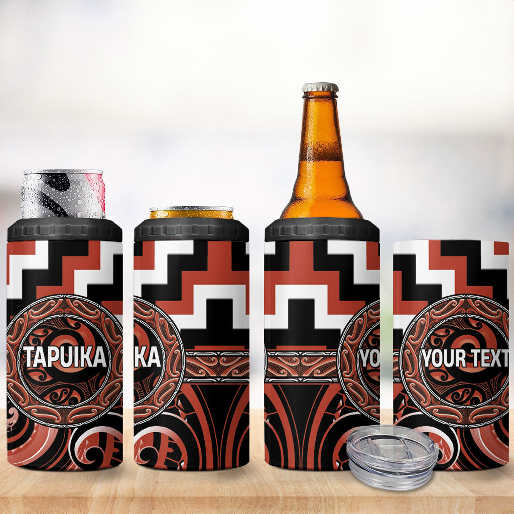 Aotearoa Tapuika Personalised 4 in 1 Can Cooler Tumbler Maori Iwi Poutama Puhoro Tattoo LT14 - Polynesian Pride