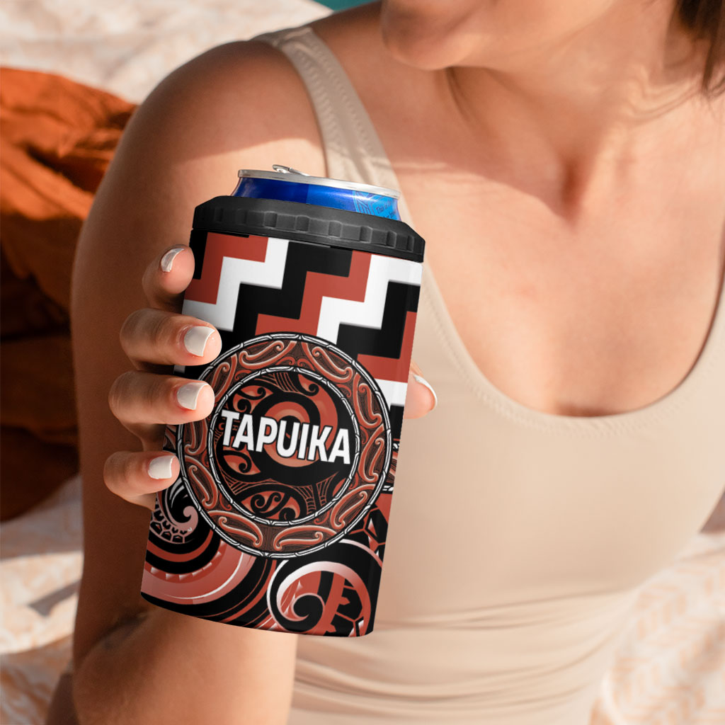 Aotearoa Tapuika Personalised 4 in 1 Can Cooler Tumbler Maori Iwi Poutama Puhoro Tattoo LT14 - Polynesian Pride