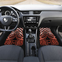 Aotearoa Tapuika Personalised Car Mats Maori Iwi Poutama Puhoro Tattoo LT14 Set 2pcs - Front Red - Polynesian Pride