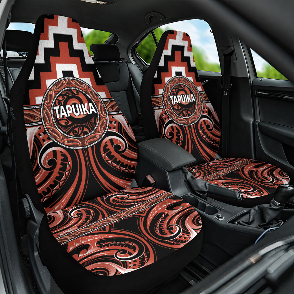 Aotearoa Tapuika Car Seat Cover Maori Iwi Poutama Puhoro Tattoo LT14 One Size Red - Polynesian Pride