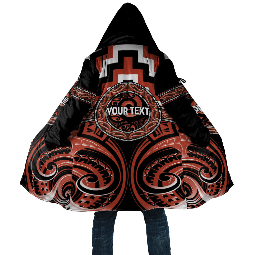 Aotearoa Tapuika Personalised Cloak Maori Iwi Poutama Puhoro Tattoo LT14 Unisex Red - Polynesian Pride