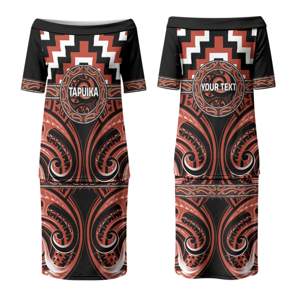 Aotearoa Tapuika Personalised Couples Matching Puletasi and Hawaiian Shirt Maori Iwi Poutama Puhoro Tattoo LT14 - Polynesian Pride