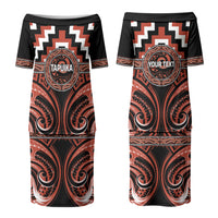 Aotearoa Tapuika Personalised Couples Matching Puletasi and Hawaiian Shirt Maori Iwi Poutama Puhoro Tattoo LT14 - Polynesian Pride