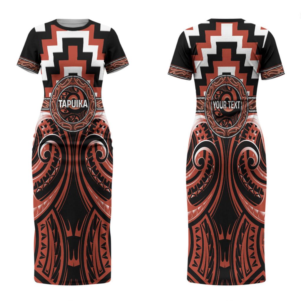 Aotearoa Tapuika Personalised Couples Matching Short Sleeve Bodycon Dress and Long Sleeve Button Shirt Maori Iwi Poutama Puhoro Tattoo LT14 - Polynesian Pride