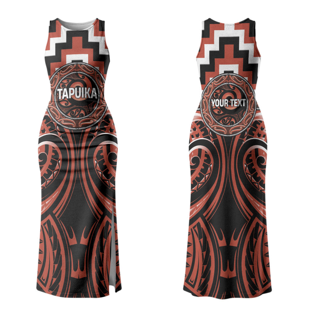 Aotearoa Tapuika Personalised Couples Matching Tank Maxi Dress and Long Sleeve Button Shirt Maori Iwi Poutama Puhoro Tattoo LT14 - Polynesian Pride