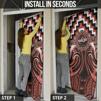 Aotearoa Tapuika Personalised Door Cover Maori Iwi Poutama Puhoro Tattoo LT14 - Polynesian Pride