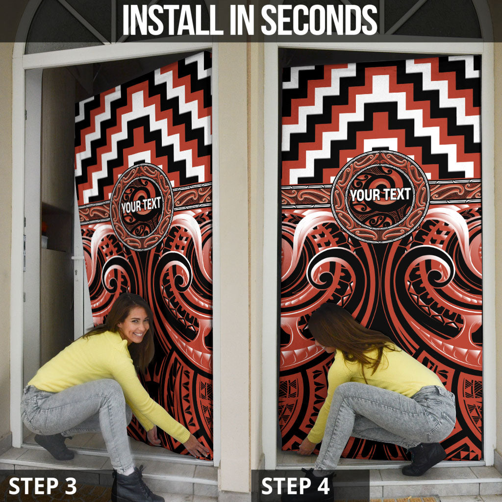 Aotearoa Tapuika Personalised Door Cover Maori Iwi Poutama Puhoro Tattoo LT14 - Polynesian Pride