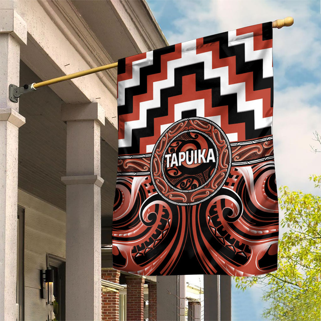 Aotearoa Tapuika Garden Flag Maori Iwi Poutama Puhoro Tattoo LT14 House Flag Red - Polynesian Pride