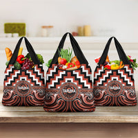 Aotearoa Tapuika Grocery Bag Maori Iwi Poutama Puhoro Tattoo LT14 3-pack One Size Red - Polynesian Pride