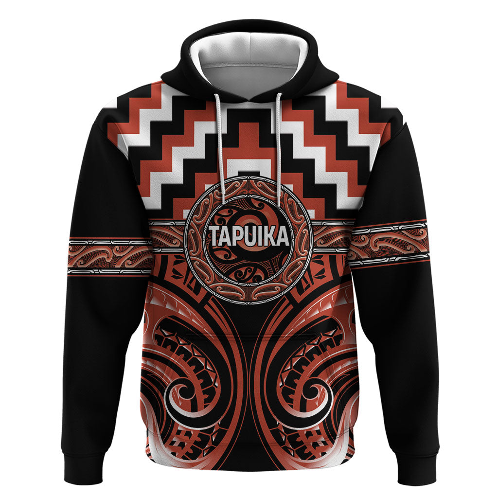 Aotearoa Tapuika Personalised Hoodie Maori Iwi Poutama Puhoro Tattoo LT14 Pullover Hoodie Red - Polynesian Pride