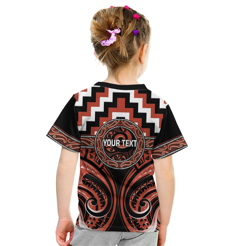 Aotearoa Tapuika Personalised Kid T Shirt Maori Iwi Poutama Puhoro Tattoo LT14 - Polynesian Pride