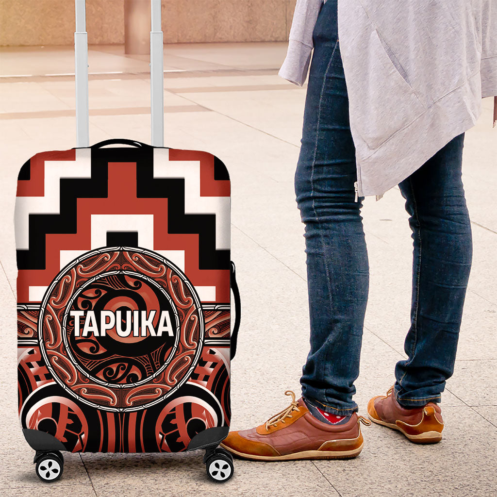 Aotearoa Tapuika Luggage Cover Maori Iwi Poutama Puhoro Tattoo LT14 Red - Polynesian Pride