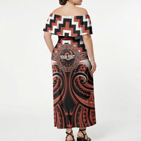 Aotearoa Tapuika Personalised Off Shoulder Maxi Dress Maori Iwi Poutama Puhoro Tattoo LT14 - Polynesian Pride