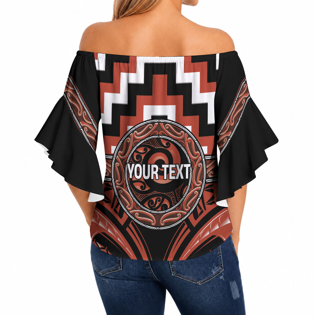Aotearoa Tapuika Personalised Off Shoulder Wrap Waist Top Maori Iwi Poutama Puhoro Tattoo LT14 - Polynesian Pride