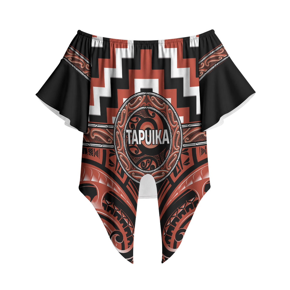 Aotearoa Tapuika Personalised Off Shoulder Wrap Waist Top Maori Iwi Poutama Puhoro Tattoo LT14 - Polynesian Pride