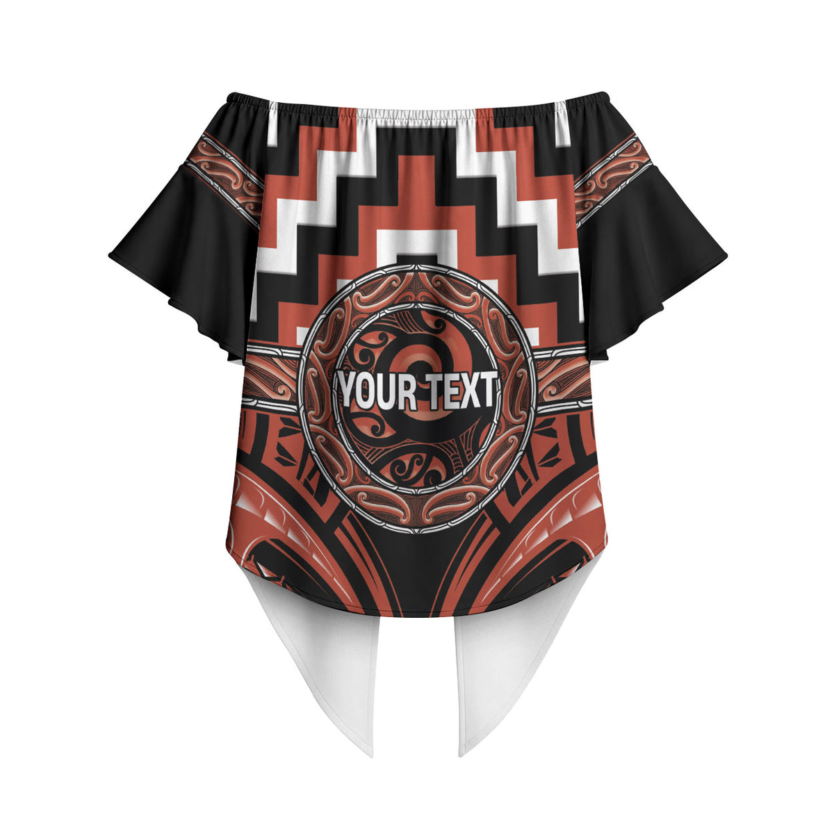 Aotearoa Tapuika Personalised Off Shoulder Wrap Waist Top Maori Iwi Poutama Puhoro Tattoo LT14 - Polynesian Pride
