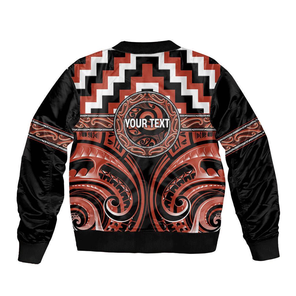 Aotearoa Tapuika Personalised Sleeve Zip Bomber Jacket Maori Iwi Poutama Puhoro Tattoo LT14 - Polynesian Pride