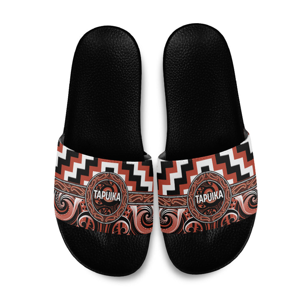 Aotearoa Tapuika Slide Sandals Maori Iwi Poutama Puhoro Tattoo LT14 Red - Polynesian Pride