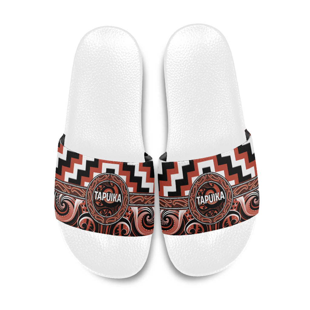 Aotearoa Tapuika Slide Sandals Maori Iwi Poutama Puhoro Tattoo LT14 Red - Polynesian Pride