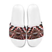 Aotearoa Tapuika Slide Sandals Maori Iwi Poutama Puhoro Tattoo LT14 Red - Polynesian Pride