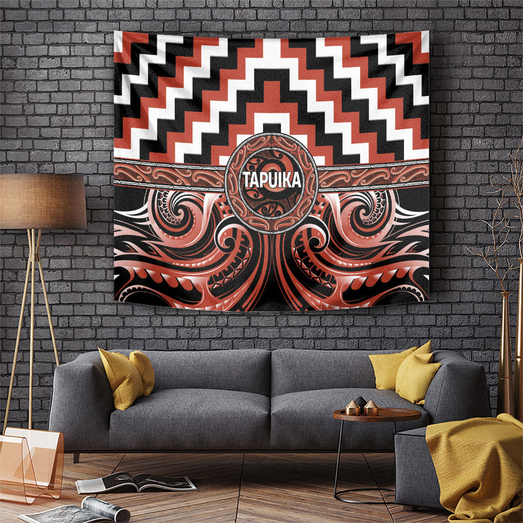 Aotearoa Tapuika Tapestry Maori Iwi Poutama Puhoro Tattoo LT14 Red - Polynesian Pride